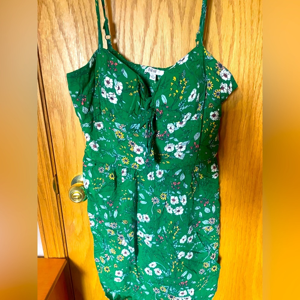 Green floral dress